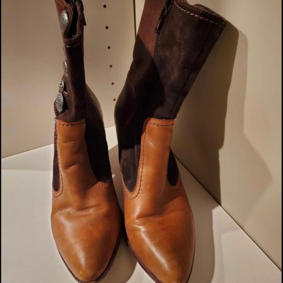 True Religion Brown Leather Bootie - Picture 2 of 3